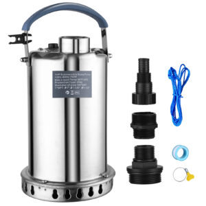 1HP Sump Pump Submersible 4000GPH Water Pump for Pool Draining, Clean/Dirty Water Removal from Basement Garden Pond Sump Pit Hot Tub with 3 Hose Adapters and 16.4ft Power Cord