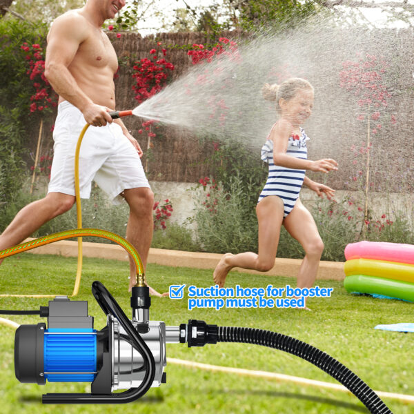 1.6HP Portable Water Transfer Pump 1200GPH Shallow Well Pump Garden Booster Pumps for Draining Irrigation Lawn Farm Water Removal - Image 6